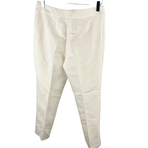 Ann Taylor Petites Pintuck Silk Wool Ivory White Ankle Trousers Pants Size 6P - Picture 4 of 7